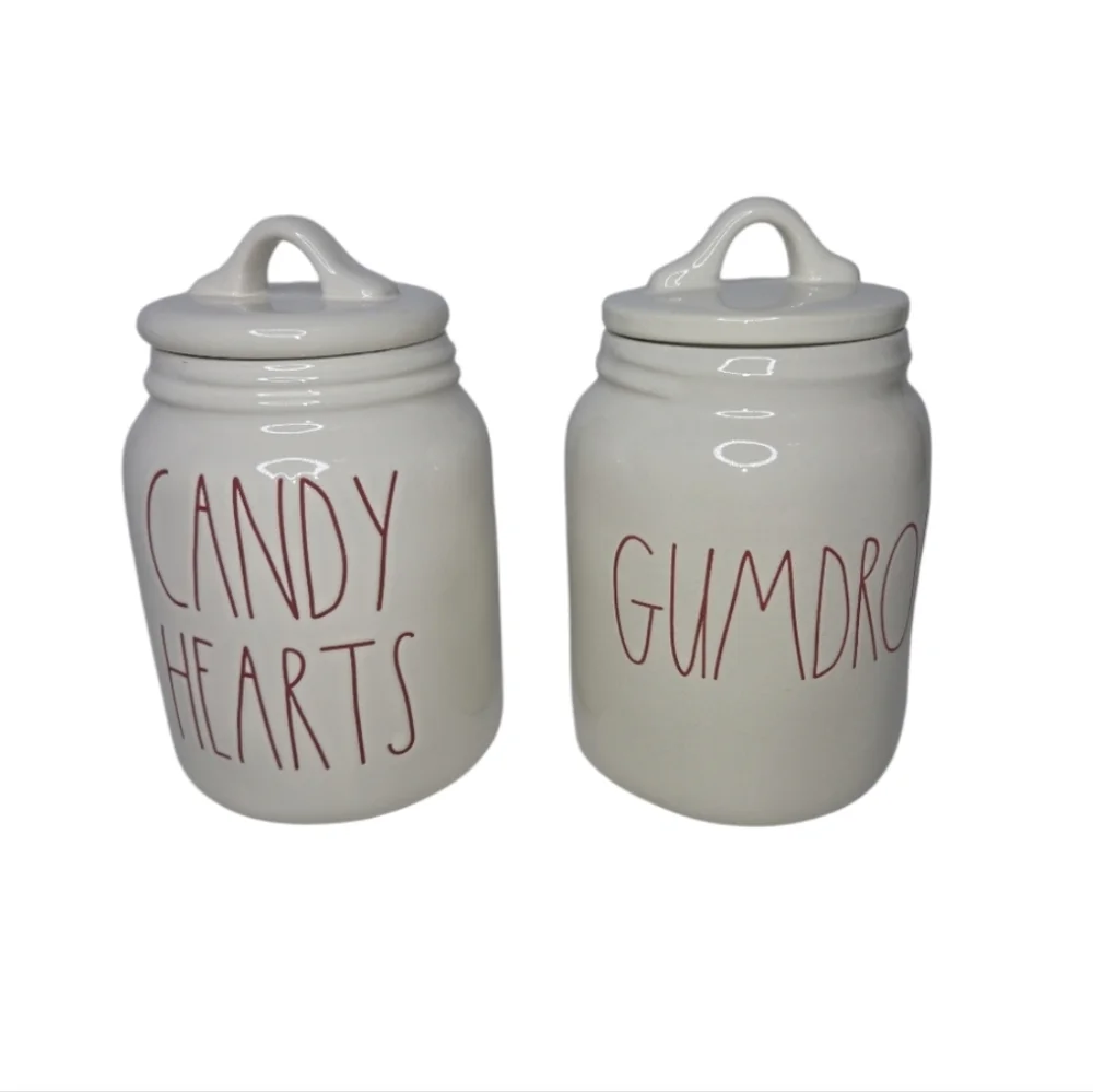 Rae Dunn Artisan Collection Gumdrops And Candy Hearts Cannister Set